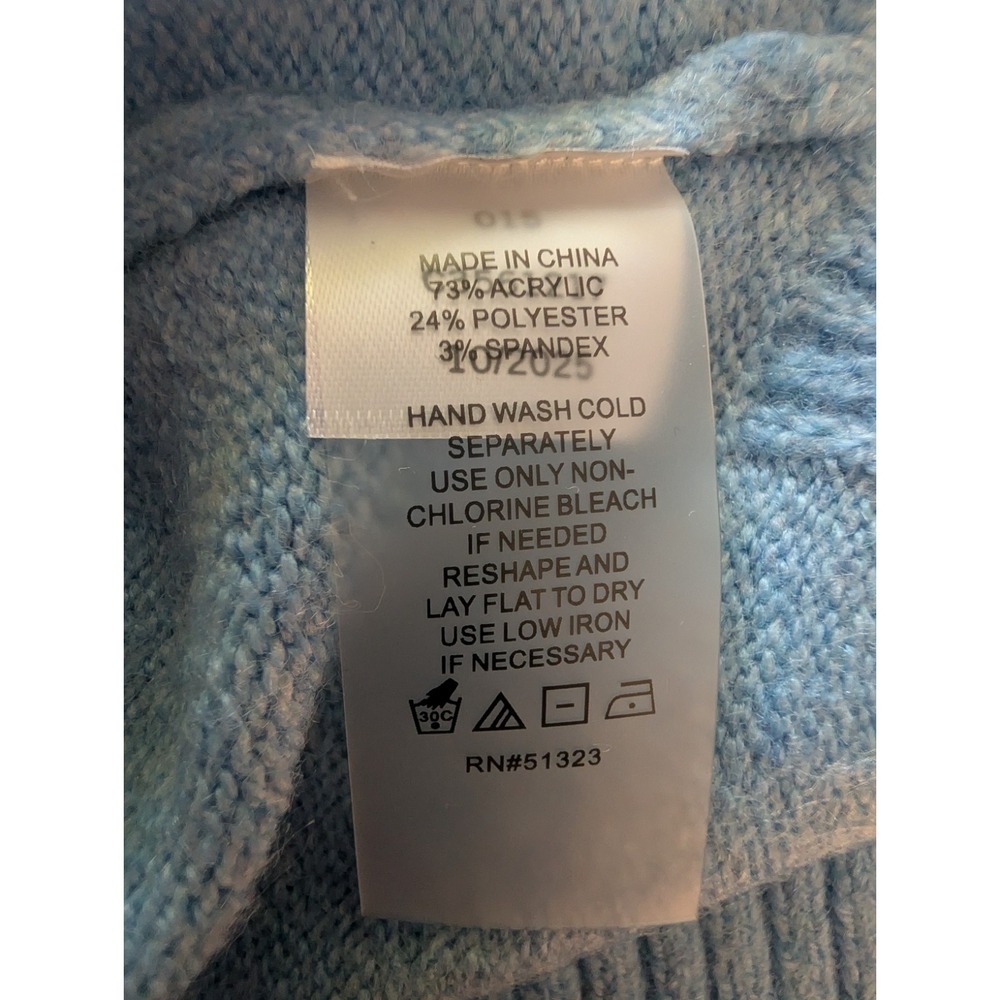 New Vince Camuto Women's Plus V Neck Sweater Long Sleeve Pullover Lt Blue 2x 3X - Picture 8 of 8